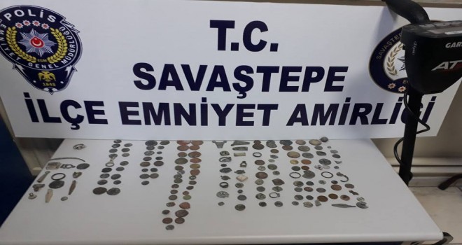 Savaştepe'de 161 parça tarihi eser yakalandı