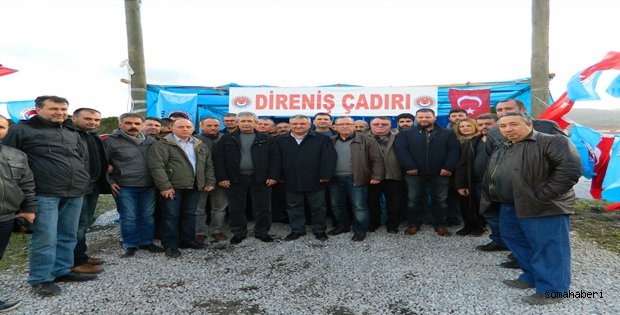 C H P Millet Vekili Aday Adayı Abdullah Saka Direniş Çadırını Ziyaret Etti