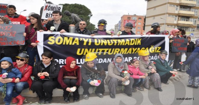 Şehit Aileleri Madenci heykeline kadar yürüdüler