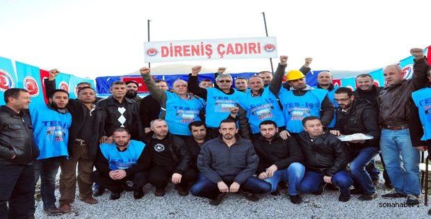 Soma Tes İş Sendikası Direniş Çadırını Kurdu