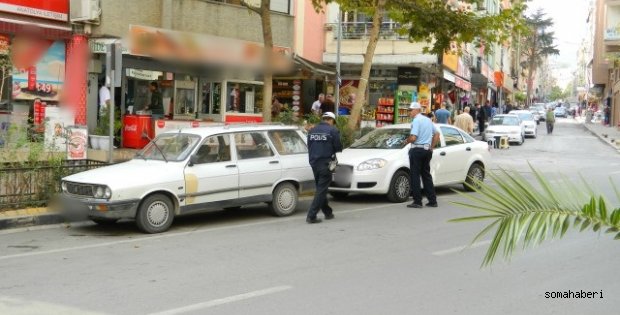 Soma trafik ekipleri denetimleri gece gündüz devam